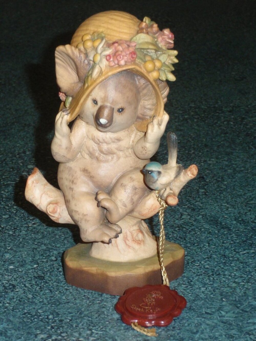 "A Little Bird Told Me" Anri Sarah Kay LIMITED EDITION Koala Wood Carving 653601